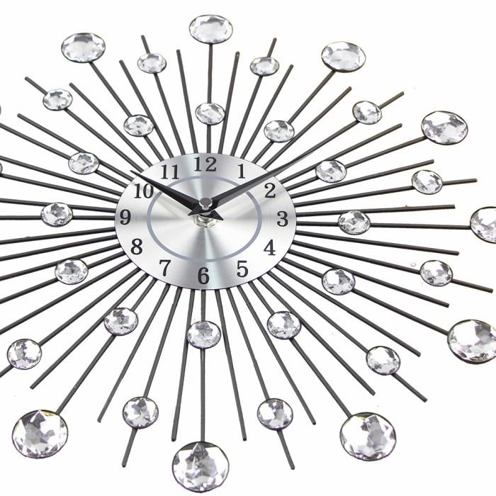 jam dinding unik diamond silver