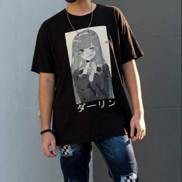 Kaos Anime Zero Two bahan Gildan