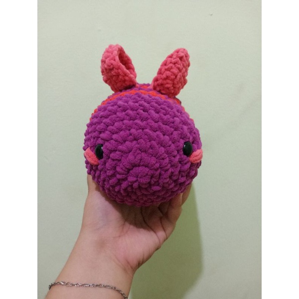 Amigurumi Bee Purple Red Medium