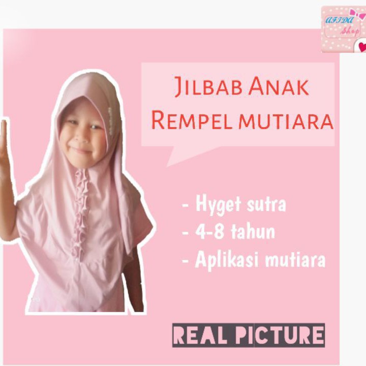 Jilbab anak Hyget mutiara PAUD TK