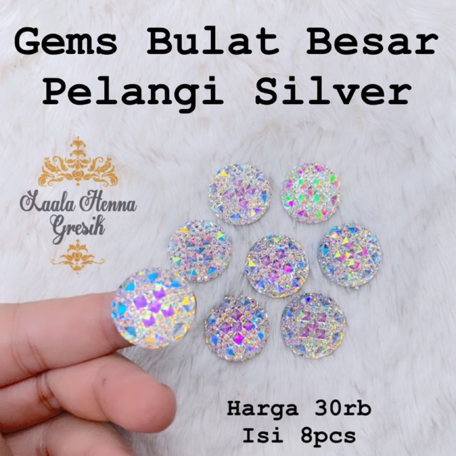 Gems Bulat Pelangi Silver