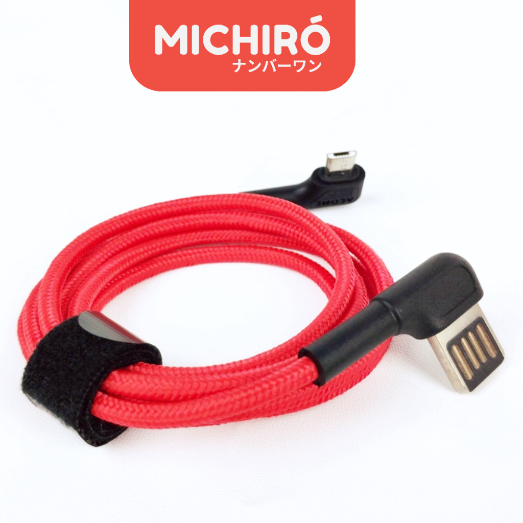 Michiro Kabel Data USB Untuk Gaming Model L Micro USB Gaming Data Cable