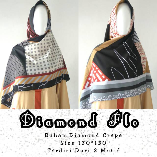 Jilbab segiempat Diamond Flo