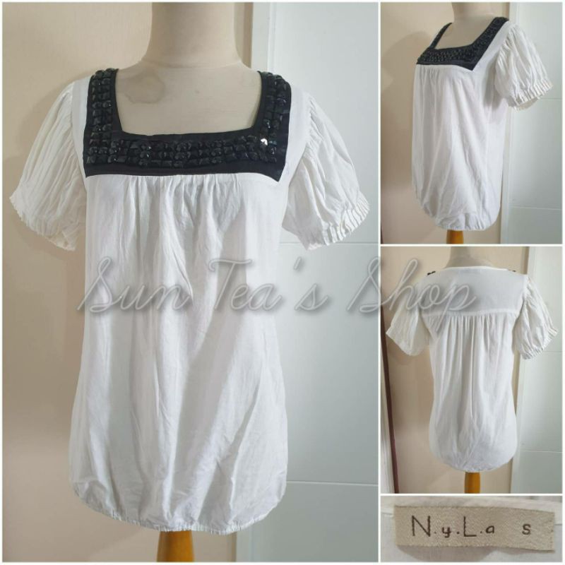 NYLA White Loose Long Blouse.