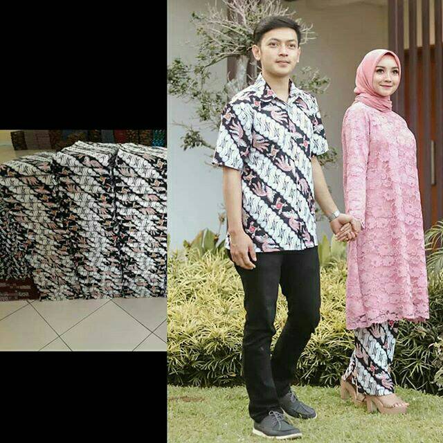 Kain batik putih merak