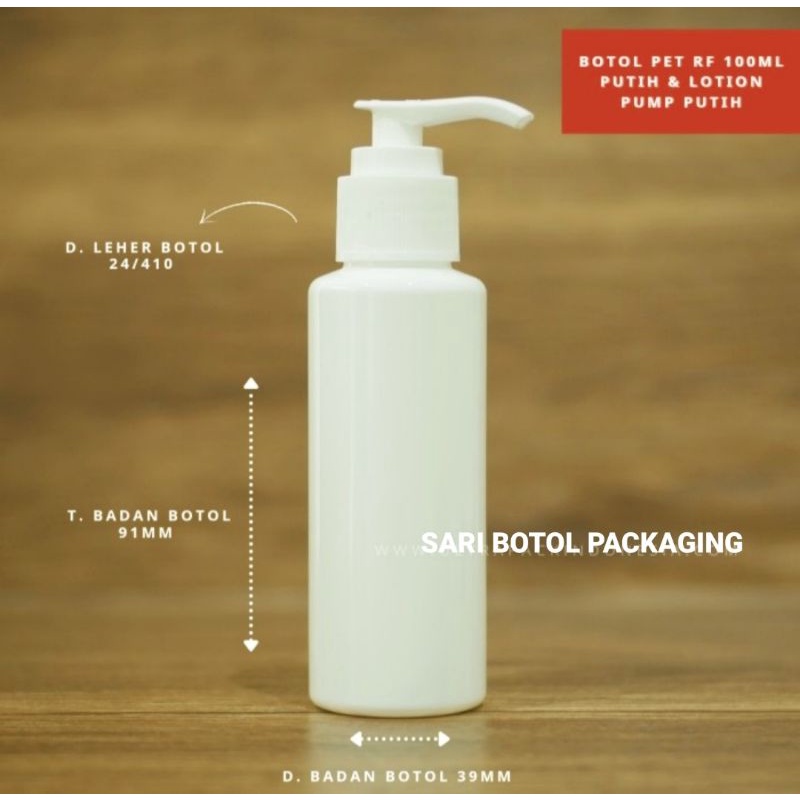 BOTOL LOTION PUMP 100ML RF PUTIH
