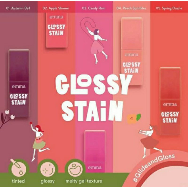 ORIGINAL Emina Glossy Stain Lip tin 3gr