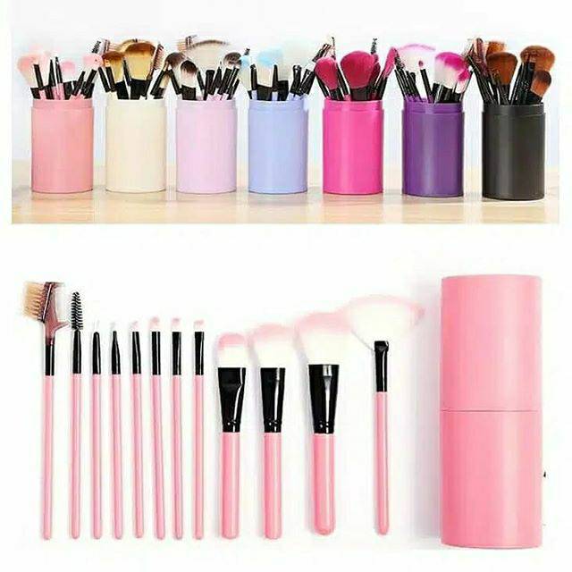 MakeUp Brush Set Tabung Isi 12 pcs