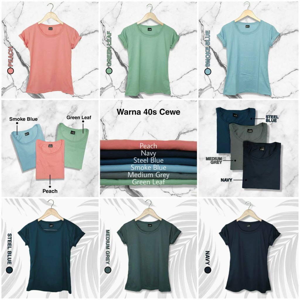 {LS} Basic Kaos Premium {Cotton Combed 40s] Cewek Lengan Pendek