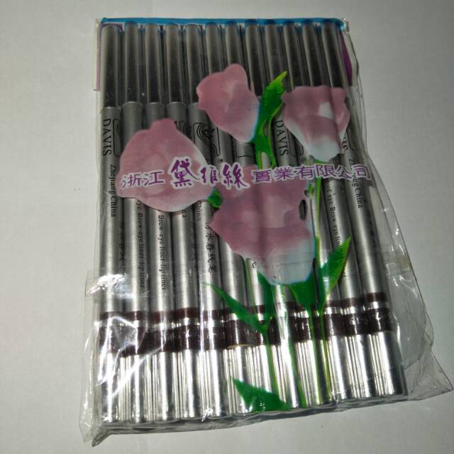 [ 12 pis / 1 lusin ] Pensil alis davis silver