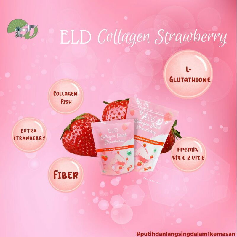 (BPOM) ELDCollagen Drink Strawberry [50g]