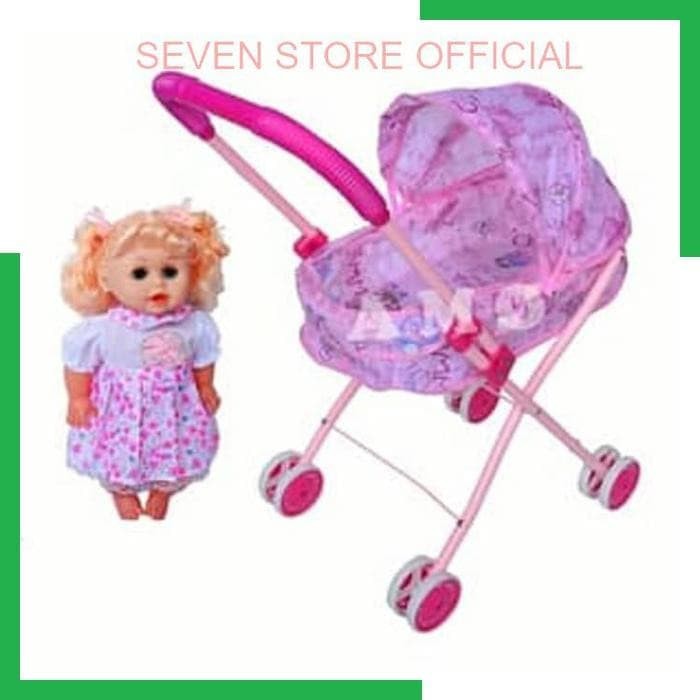 SStore STROLLER INCLUDE BONEKA BESI MAINAN BONEKA STROLLER