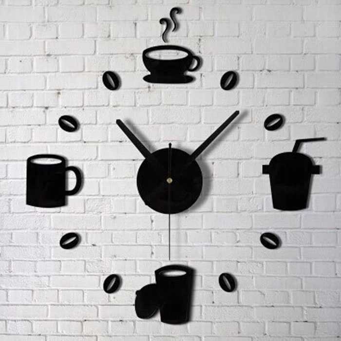 Jam Dinding Wall Clock Quartz Model Kopi Cafe