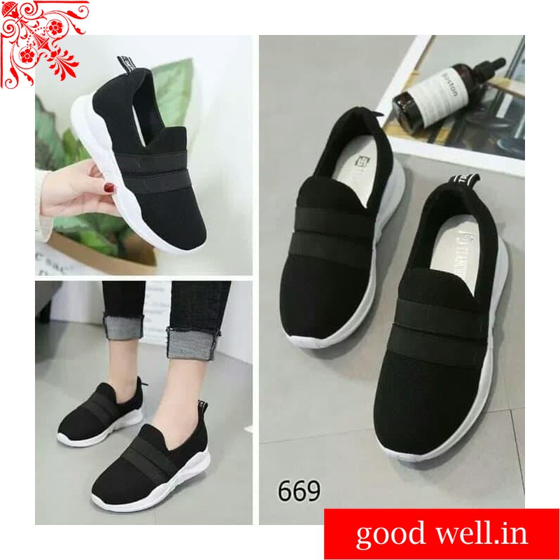 SLIPON CEWEK KARET HITAM