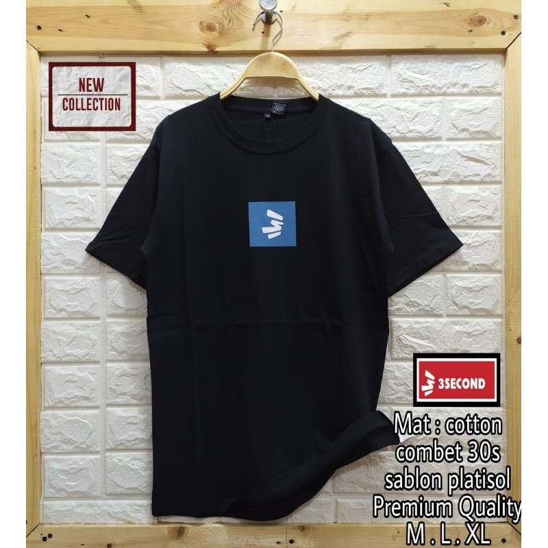 Atasan pria 3SECOND cotton combed 30S lengan pendek