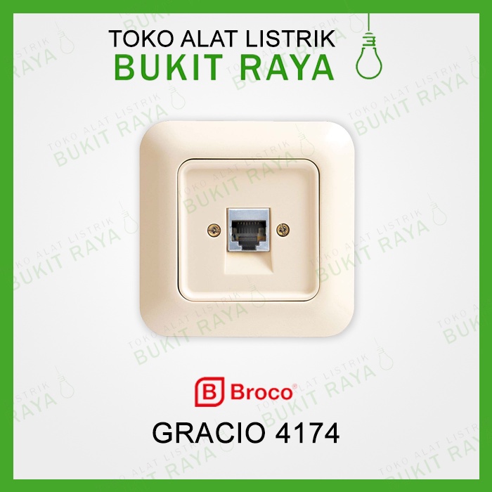 4174 Broco Gracio Stop Kontak Data Single Network Socket Outlet RJ45