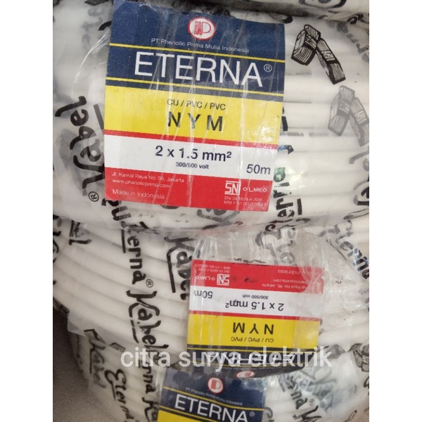 Kabel Eterna NYM 2x1.5mm 50m/roll