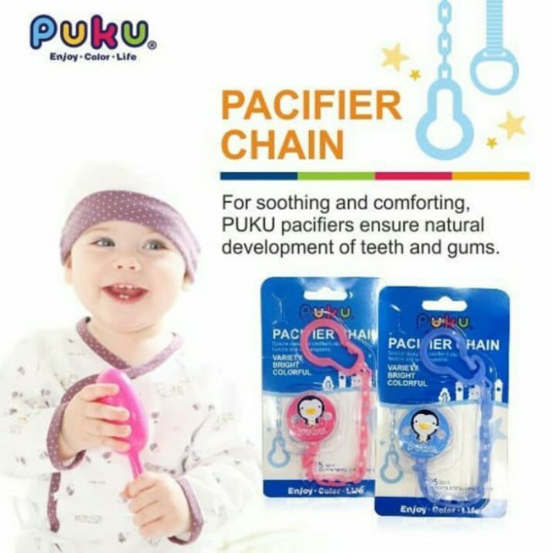 Puku Pacifier Chain (pink)