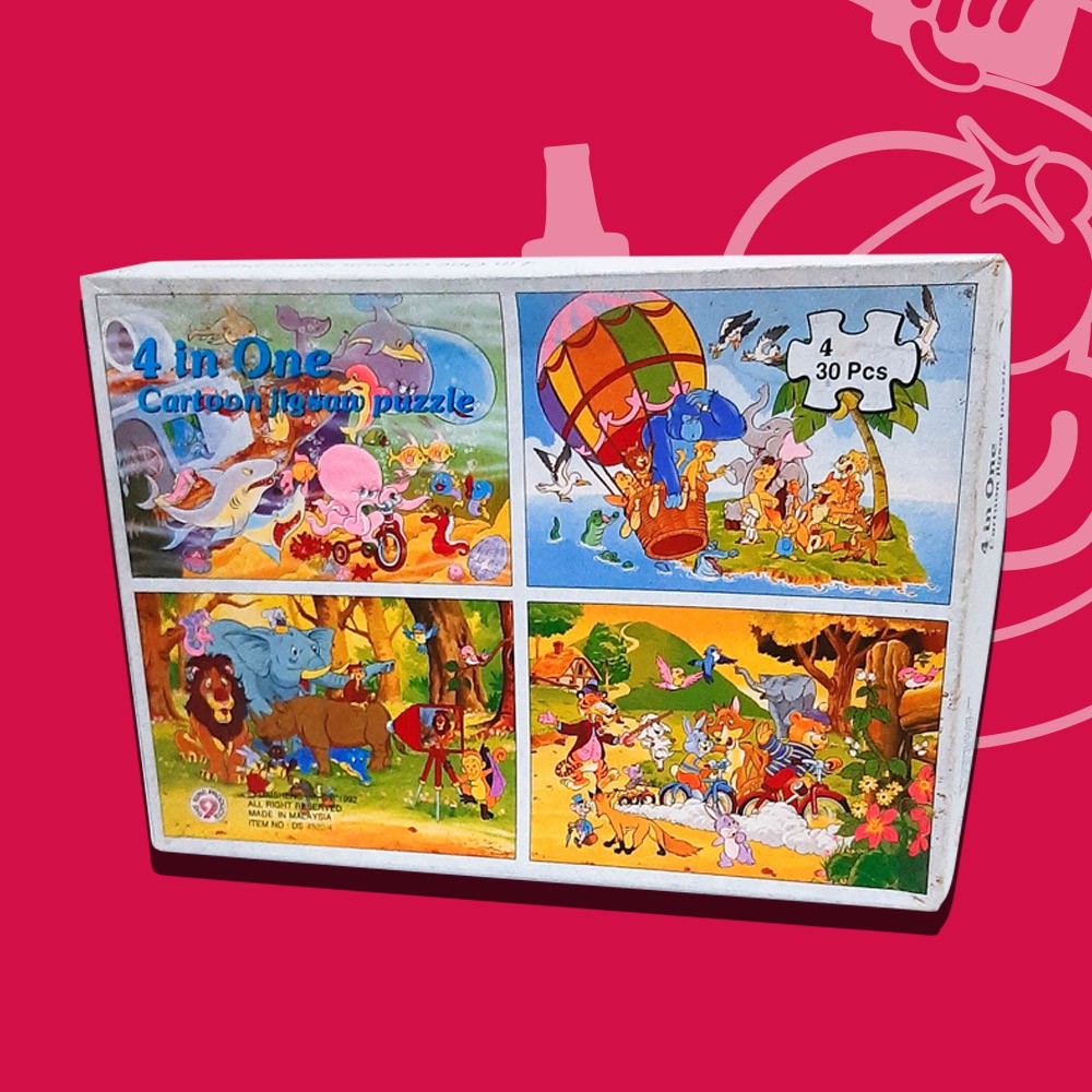 Puzzle Kartun Hewan 4pcs