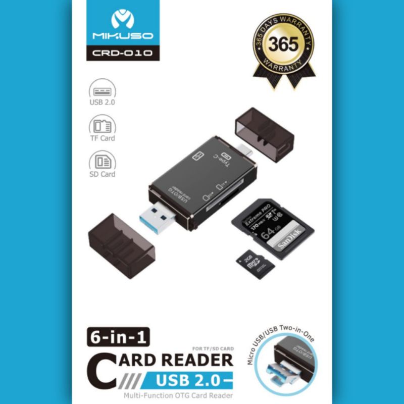 Mikuso CRD-010 6-in-1 USB Multi-function OTG Card Reader