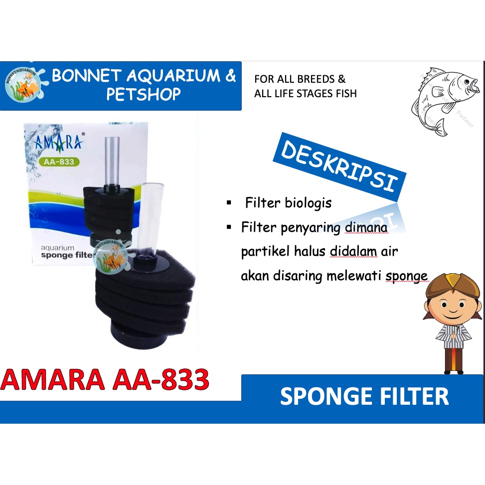 SPONGE FILTER AQUARIUM AMARA AA 833