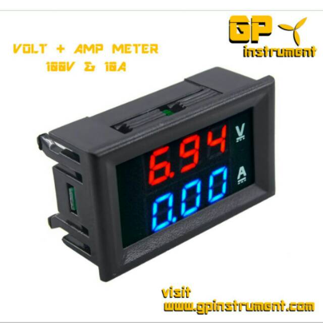 Voltmeter Ampmeter Digital 100v 10a Dual Display