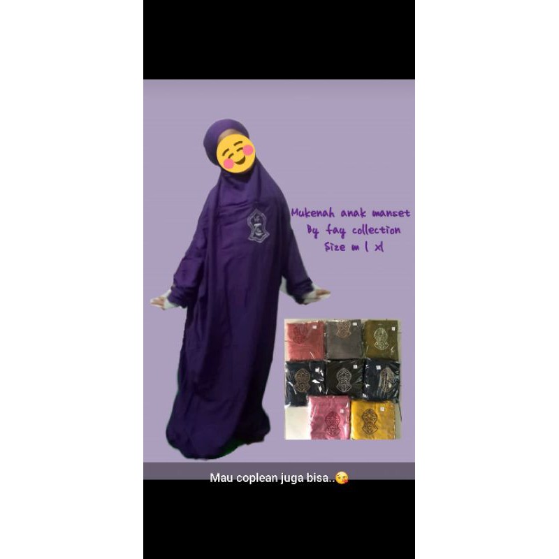mukena anak manset