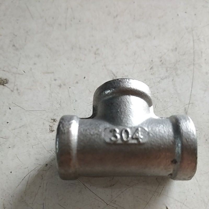 Tee stainless SS 304 1/4 drat dalam