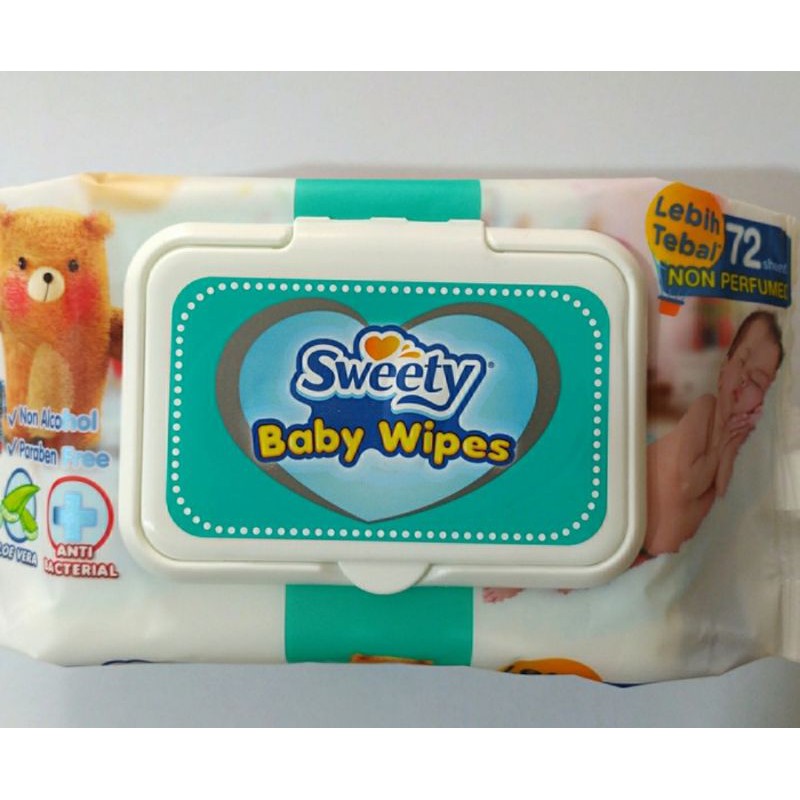 Sweety Baby Wipes (NonParfumed) 72 Sheets