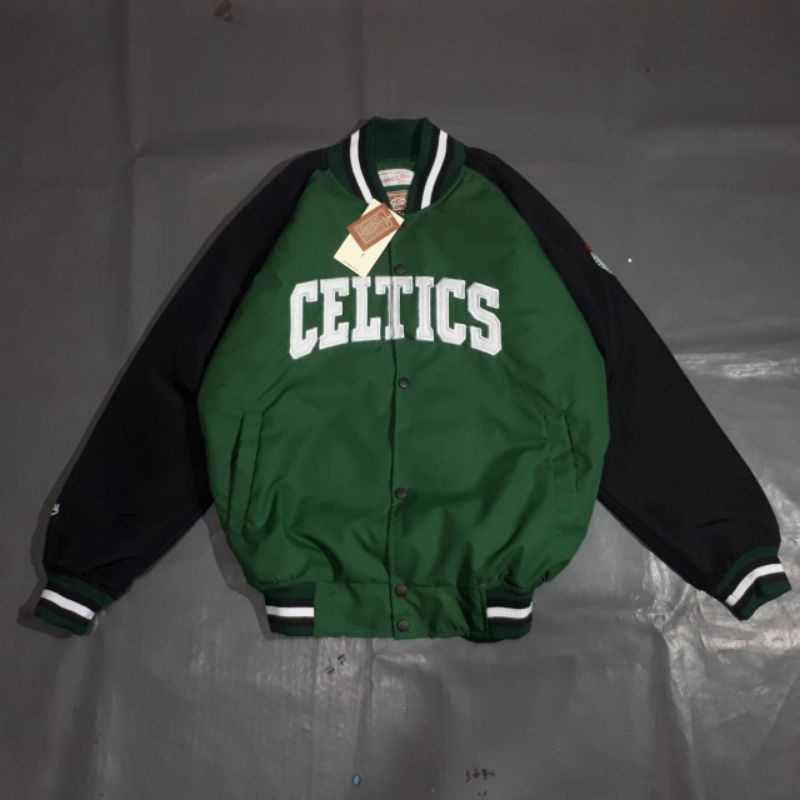 JAKET BOMBER VARSITY CELTICS HIGH QUALITY