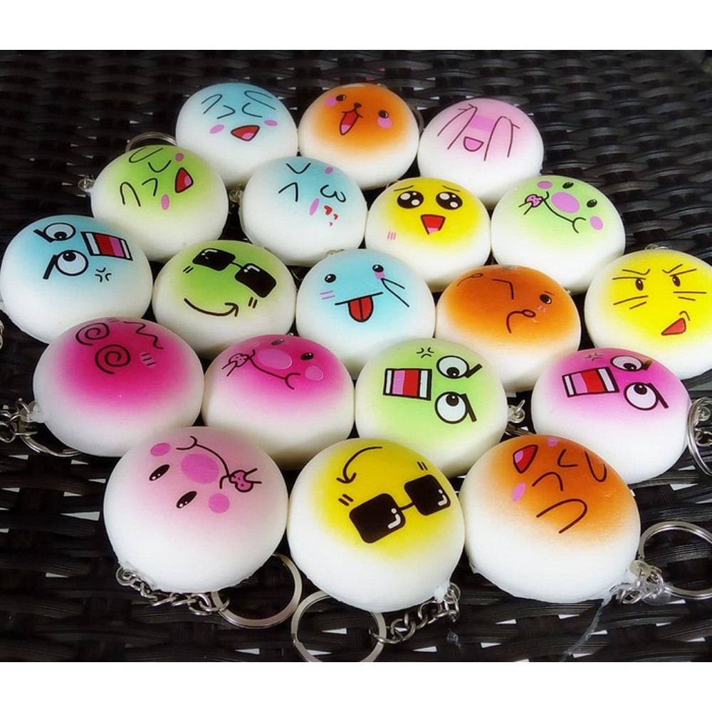 Random character mini coloured bun squishy bun Soft Slow Rising
