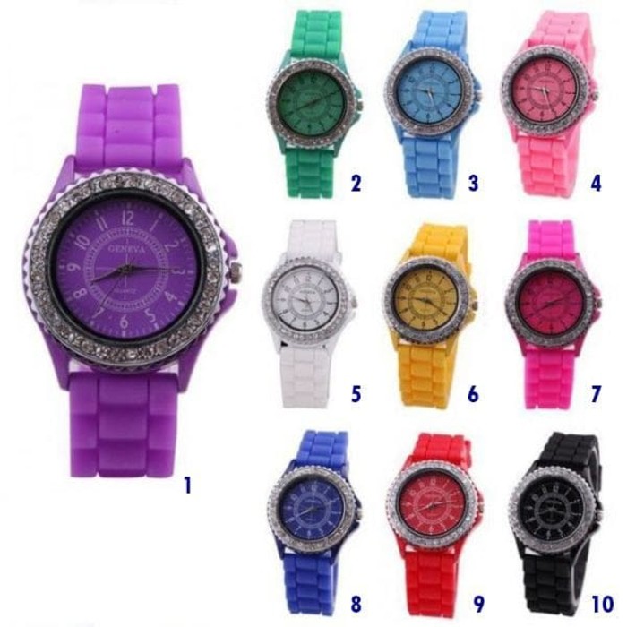 Jam Tangan Crystal Silicone Jelly Candy Diskon
