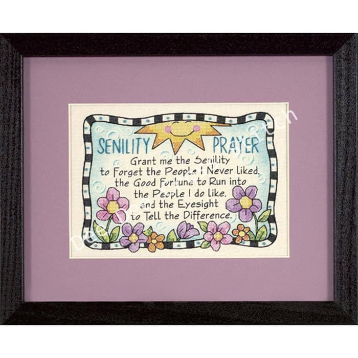 Paket Stamped  Dimensions - 6945 Senility Prayer