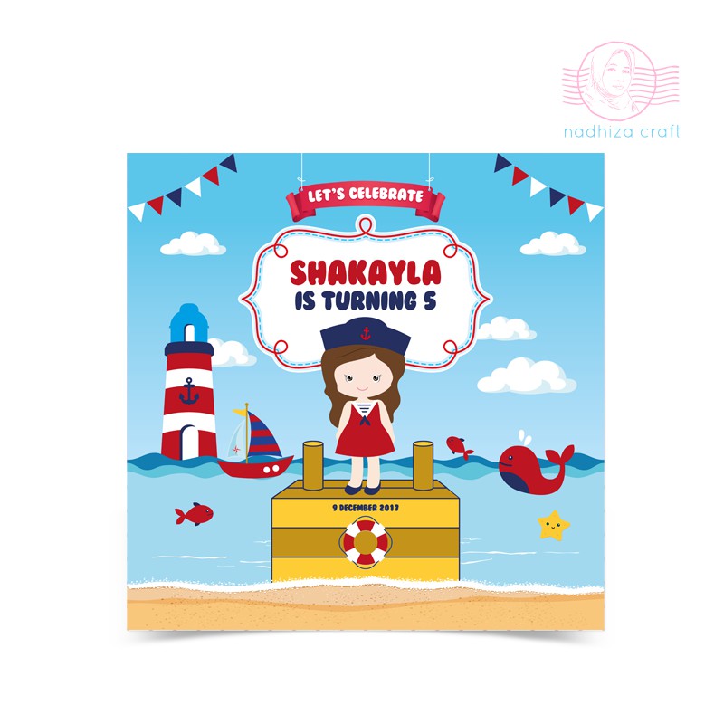 BACKDROP BANNER ULTAH SAILOR NAUTICAL
