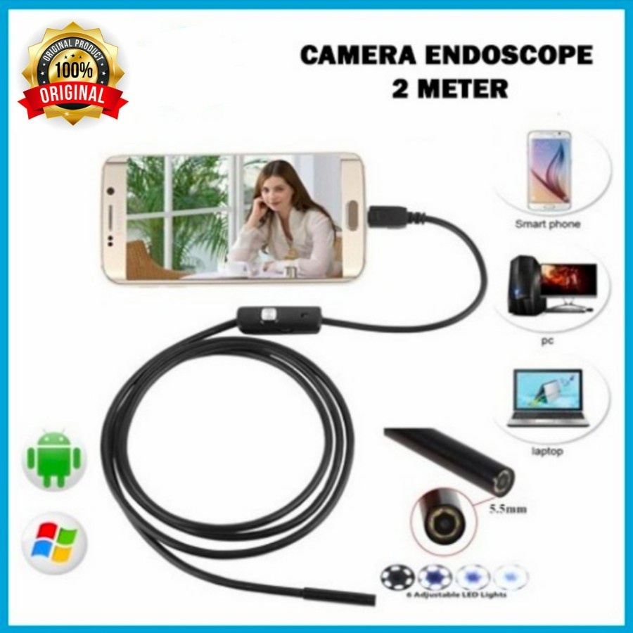 Android Camera Endoscope waterproof Kecil mini Kabel OTG 2m