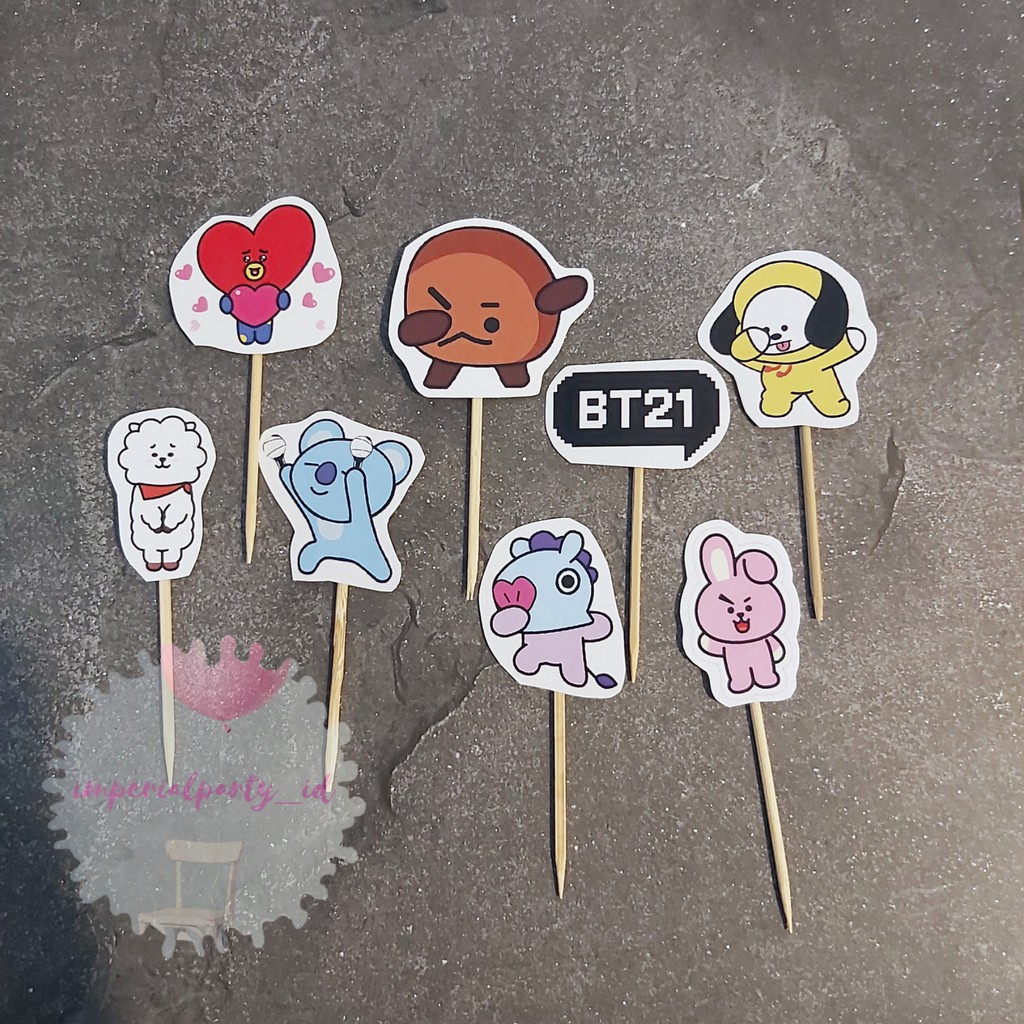 Cake Cupcake Topper Kue BT21 BTS