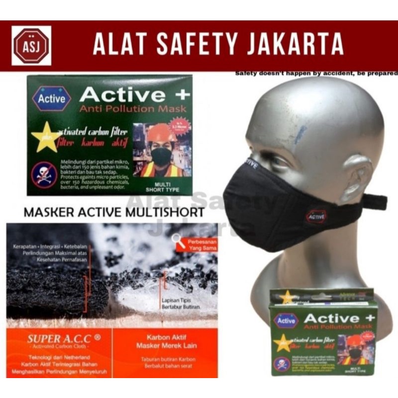 Masker Carbon Short Type Active