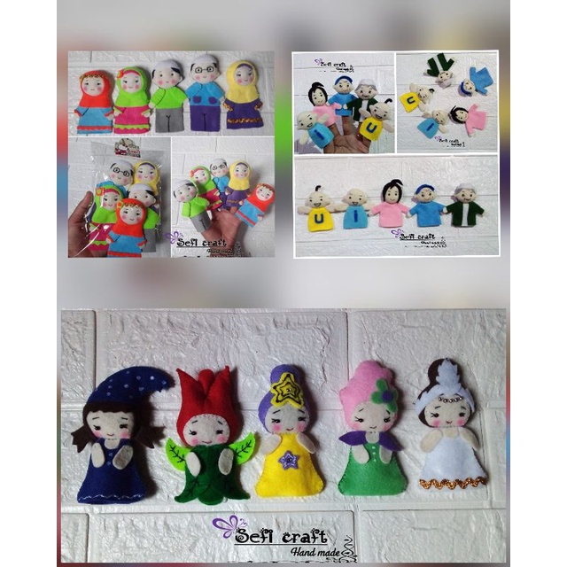 boneka jari flanel(harga per5pcs)