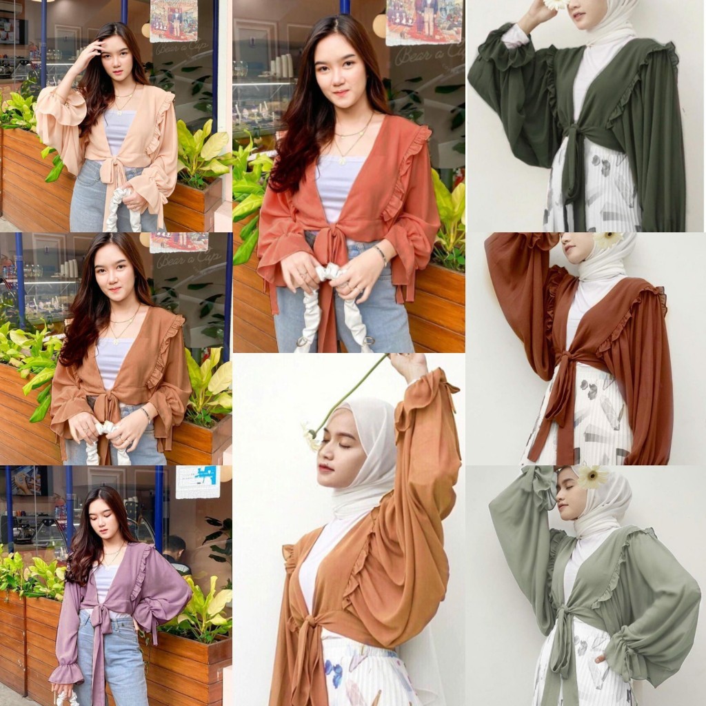 [COD] CLASSY OUTER CERUTY | CARDI ( crop outer ruffle )