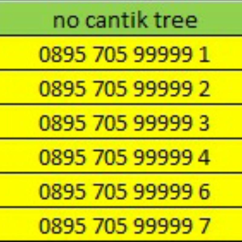 nomor cantik tree