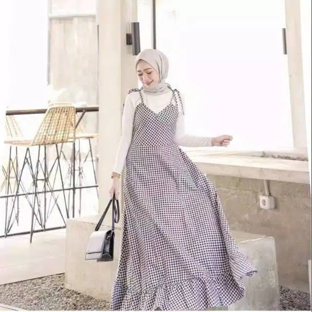 Tartan overall midi