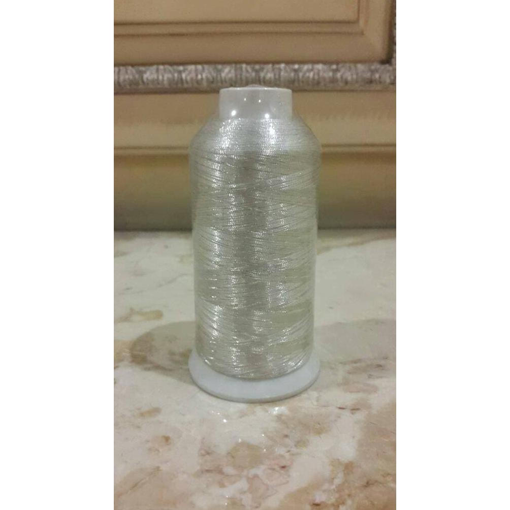 Murah Benang Embroidery Polyester Silver