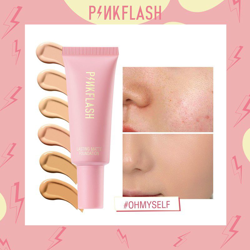 PINKFLASH Foundation Matte Full Coverage Tahan lama