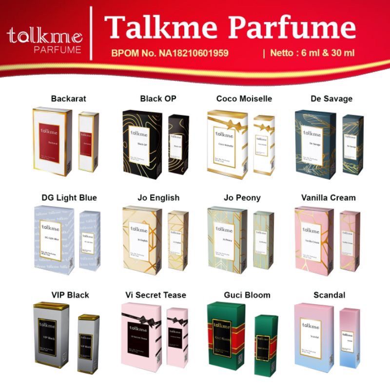 TALKME inspired parfum spray 30ml BPOM