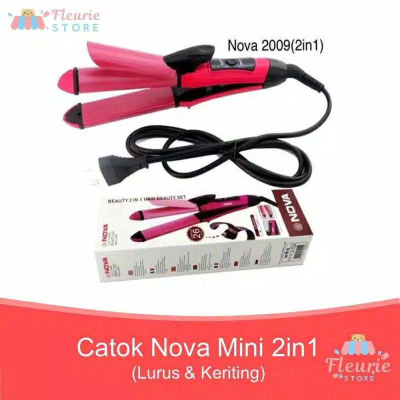 CATOK NOVA 2IN1 MINI LURUS DAN CURLY