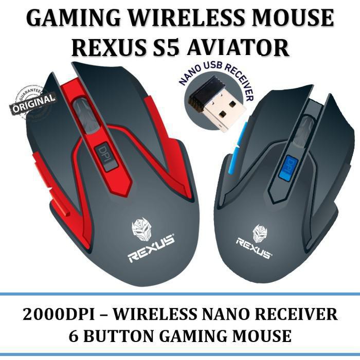 Rexus S5 Aviator Mouse Gaming Wireless RXMS5