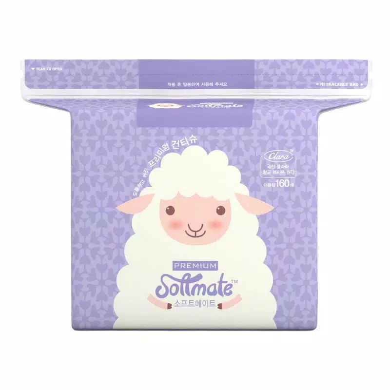 Softmate tissue wipes premium 160's
