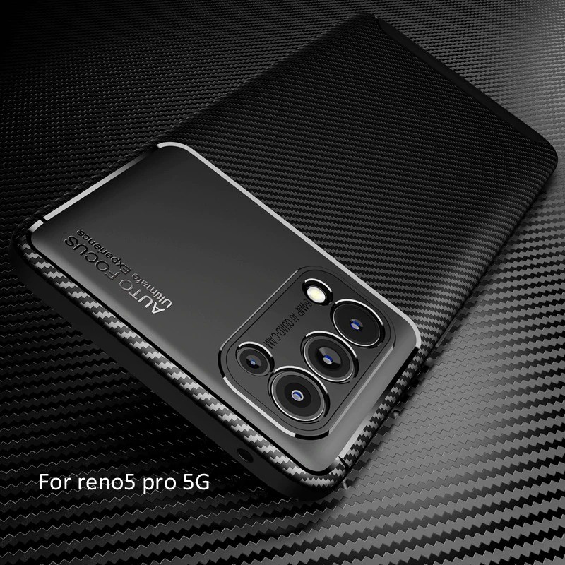 READY!!! Case Oppo Reno 5 PRO Softcase Shockproof Carbon