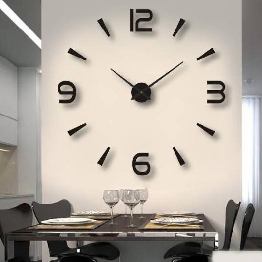 Jam Dinding DIY Jumbo 3D diameter 80-130 cm