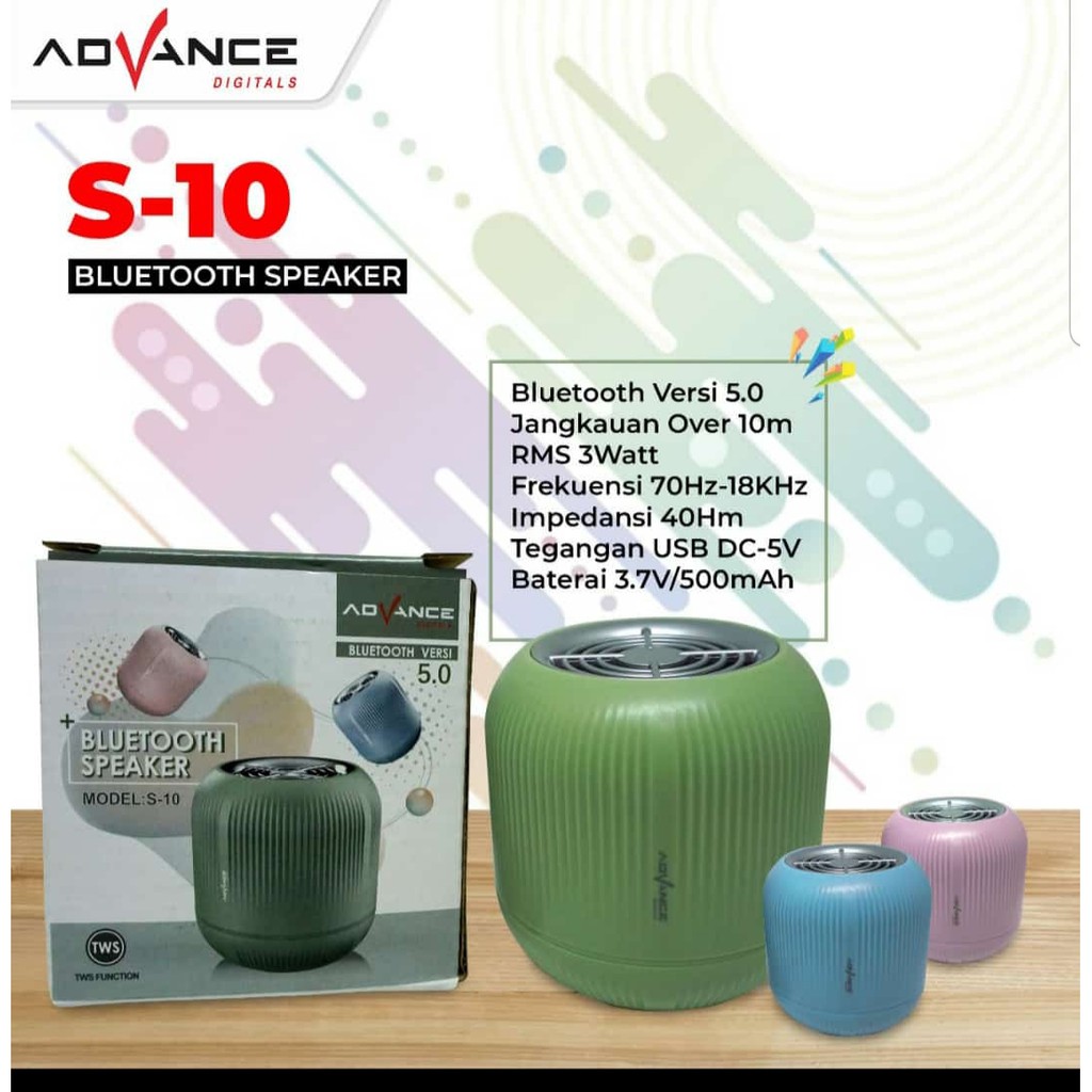 Speaker Bluetooth Portable Advance S-10